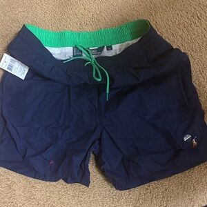 Polo by Ralph Lauren Navy Swim Trunks with Green Accents